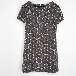 Milly Shift Dress with Short Sleeves and Peter Pan Collar size 6 Black Cream